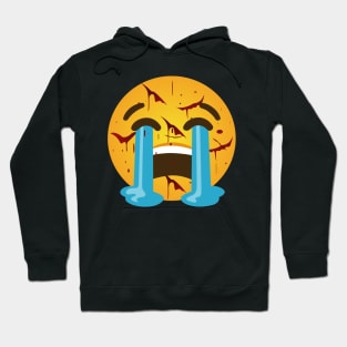 Loudly crying face - Sobbing, sad tears, crying out loud w scars Hoodie